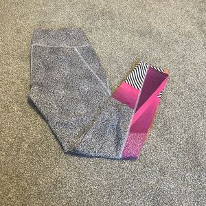 Black White Flecked Adidas Peleton Leggings